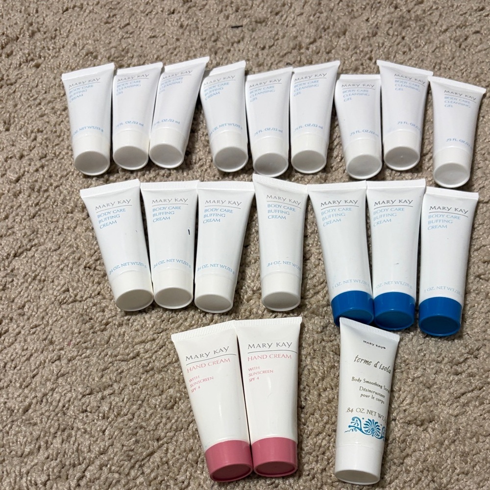Mary Kay body cleansing gel, buffering cream and hand cream